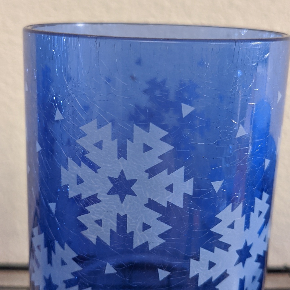 Snowflake Tupperware Preludio Tumbler Cups Blue Winter Set Acrylic Stack Vtg - Picture 7 of 8